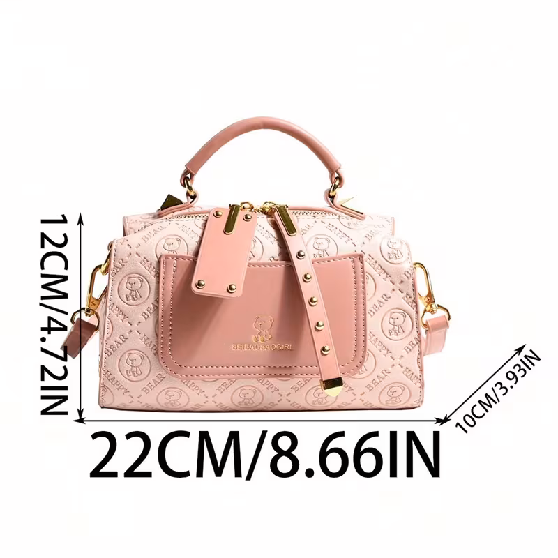 حقيبة يد عصرية كاجوال وأنيقة مصممة بألوان متناسقة. - صورة 3